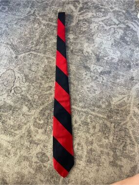 Robert Talbott Red and Black Bold Diagonal Stripe Silk Tie